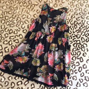 Anthropologie Floral Chiffon Mini Dress